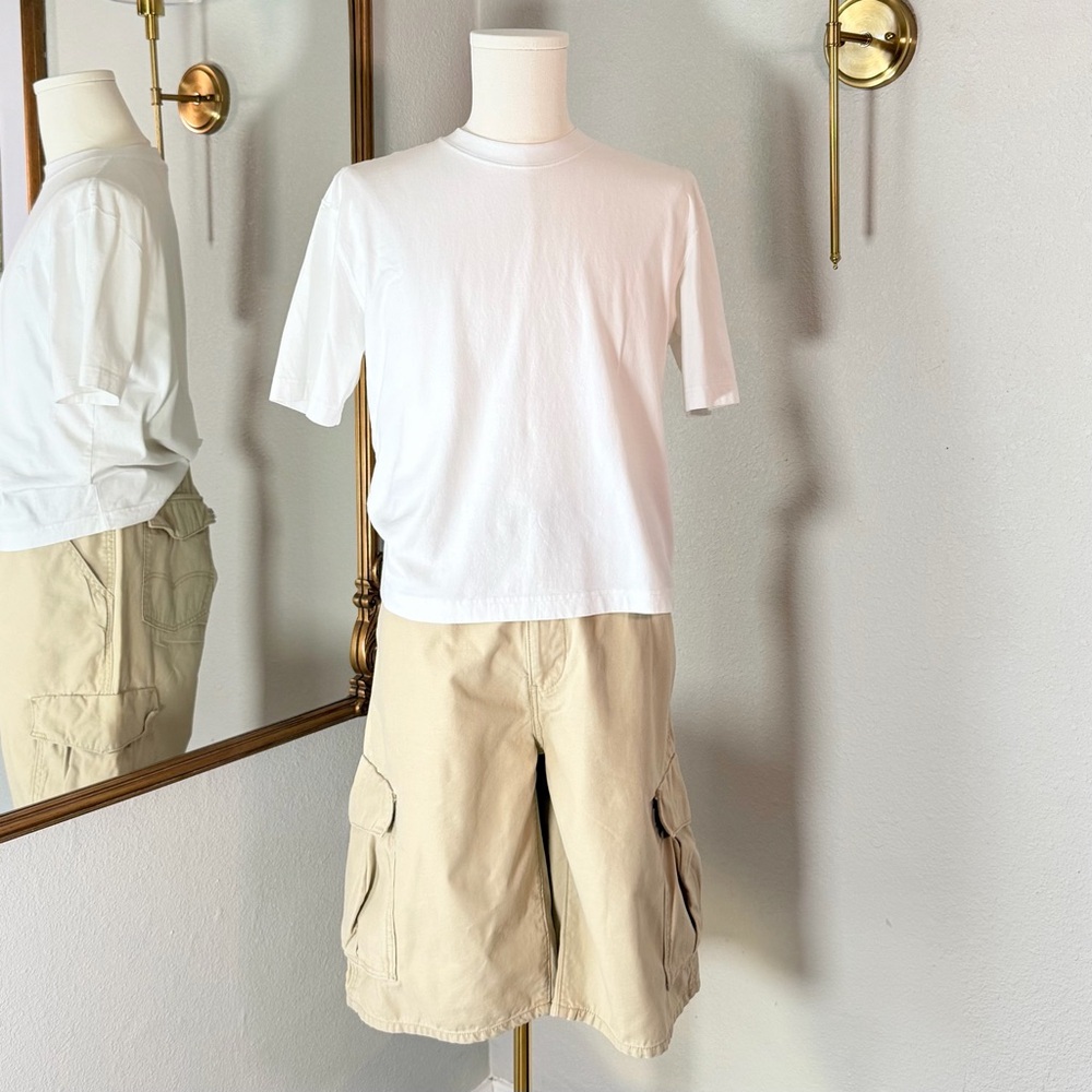Archive Fashion 2012 Levi’s Cargo Shorts W38 Utility Streetwear Heavy Cotton Tan